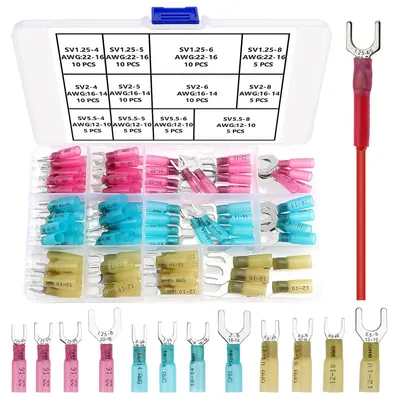 Schrumpfschlauch-Gabelverbinder-Set, 90 Stück, 22-10 AWG
