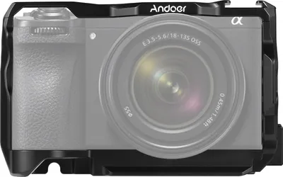Produktbild von Andoer Kamerakaefig, Kamera-Videokaefig aus Aluminiumlegierung mit magnetischem Schraubenschluesselschlitz, Kaltschuhhalterung, Arca-Schnellspannschlitz, zahlreiche 1/4-Zoll-Gewinde, kompatibel mit der Sony A6700-Kamera