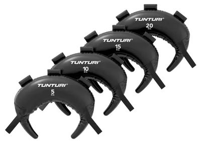 Produktbild von Tunturi Platinum Bulgarian Power Bag Set – 5–20 kg – Sandbag – Schwarz – Inkl. er Fitness-App