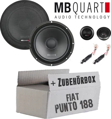Produktbild von Lautsprecher Boxen MB Quart QS165 - 16,5cm Kompo Auto Einbauzuebehör - Einbauset passend für Fiat Punto 2 188 Front - justSOUND