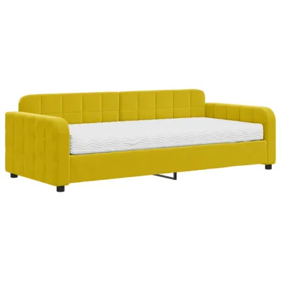 Immagine prodotto di Divano Letto con Materasso Giallo 90x200 cm in Velluto