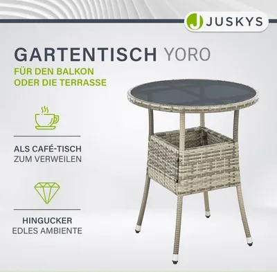 COSTWAY Gartentisch, Aus Aluminiumguss, 60 X 53 Cm Rund, Braun