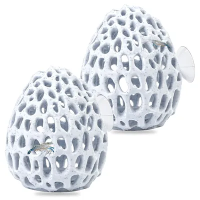 Produktbild von CKUESM 2 Stück Garnelen Versteck Aquarium, Aquarium Deko Höhle Aquarium Höhle mit Saugnapf 8x7cm für Garnelen Fische Zucht Schutz Kleine Fische
