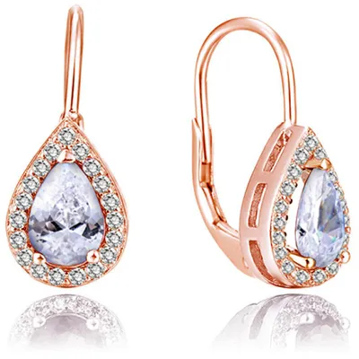 Immagine prodotto di Orecchini placcati oro con zirconi chiari AGUC2231-ROSE