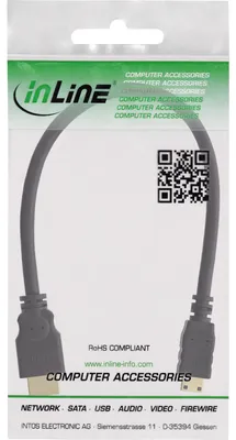 Immagine prodotto di Cavo InLine® da HDMI Mini a HDMI, contatti placcati in oro, nero, 0,5 m