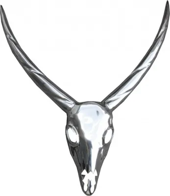 Produktbild von Casa Padrino Designer Antilope Deko Geweih aus poliertem Aluminium Silber H 75 cm, B 67 cm - Wandfigur - Geweih - Wandgeweih