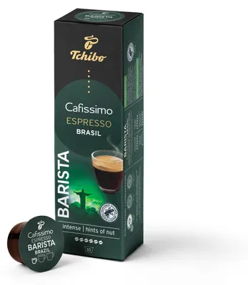 Produktbild von Tchibo Cafissimo Espresso Brasil Kaffeekapseln, 10 Stück (Espresso, ausdrucksstark mit Nussnote), nachhaltig & fair gehandelt