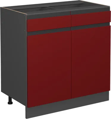 Produktbild von Küchenunterschrank Vicco R-Line Rot 80 cm J-Shape, ohne Arbeitsplatte, Model 39724