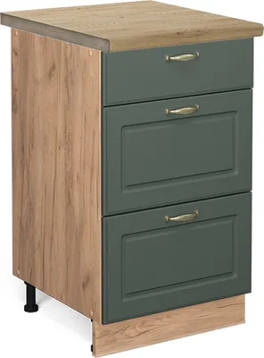 Produktbild von Küchenunterschrank Vicco Fame-Line Grün-Gold Landhaus 50 cm , AP Eiche, Model 46411