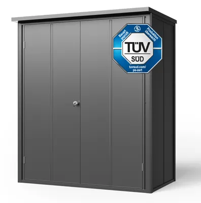 Image de GFP Primeyard Armoire de jardin en métal 156x84x181 cm Abris de jardin anthracite, plancher inclus