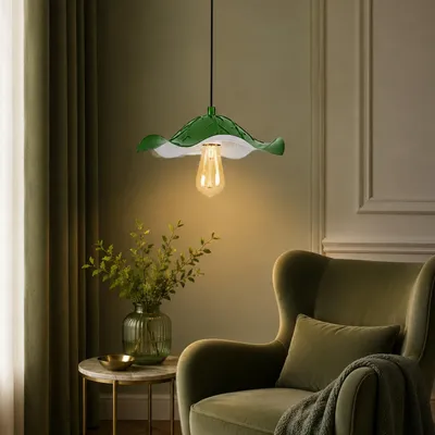 Produktbild von Opviq, Hochwertige Pendelleuchte, Metall, Ø29 cm, Lichtgrün, Modern, 100% Melamin
