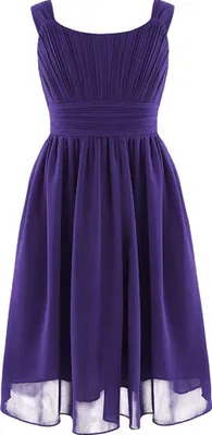 Produktbild von Mädchen Sommer Kleid Gr. 152 Cm Chiffon Ärmellos Partykleid Knielang Hochzeit Blumenmädchen Brautjungfernkleid