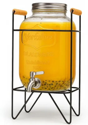 Image de Distributeur de boissons avec robinet en acier inoxydable - 4 litres