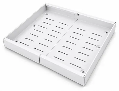 Imagen del producto de Relaxdays, cajón telescópico, pack de 2 unidades, dimensiones (alto x ancho x profundidad): 7,5 x 31-52 x 42 cm, para fijar con adhesivo, metal, ajustable, extensible, color blanco, Imagen generada por IA
