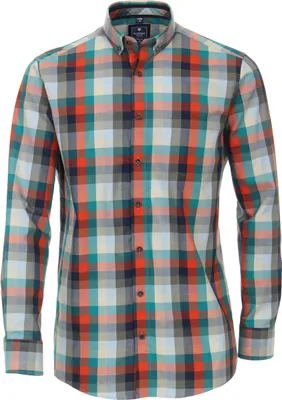 Produktbild von REDMOND Langarmhemd Rot/Bunt kariert M Modern Fit