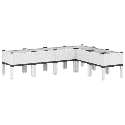 Produktbild von vidaXL Pflanzkasten mit Beinen Weiß 160x120x42 cm PP