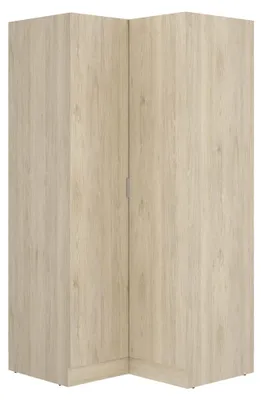 Eckkleiderschrank, Holzwerkstoff, natur Eiche, 184x91x93 cm