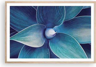 Produktbild von Gerahmtes Poster - Rahmen in heller Eiche - Agave Blau Blume - 91,5x61 cm - Wand Bild - Wanddeko - Wandbilder - Kunstposter - Wandposter - Bilderrahmen - Bilder - Kunstdruck - P2NAA91x61-4972