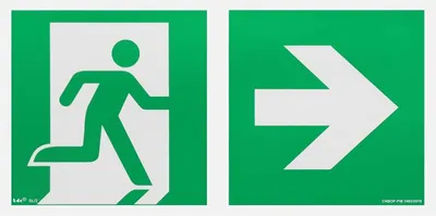 Produktbild von notlok Safety Work - 1x - Evakuierungsschild - rechts (rechts) - 30x15cm | PVC Platte + Schaumstoffklebeband | Notausgangsschild Nachleuchtend