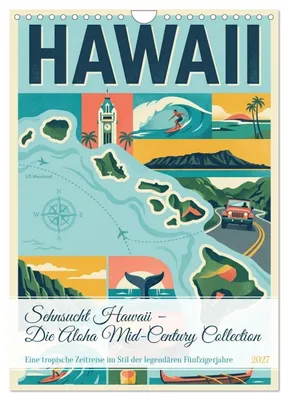 Produktbild von Sehnsucht Hawaii - Die Aloha Mid-Century Collection (Wandkalender 2027 DIN A4 hoch), CALVENDO Monatskalender