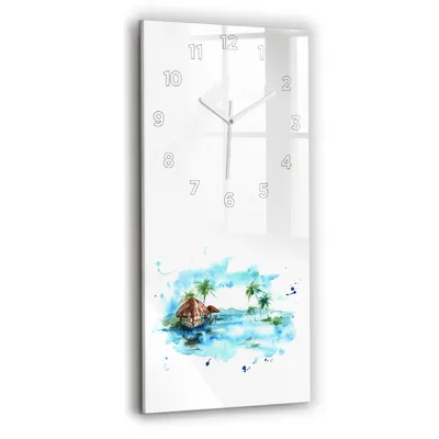 Produktbild von Wallfluent Wanduhr – Stilles Quarzuhrwerk - Uhr Dekoration Wohnzimmer Schlafzimmer Küche - Zifferblatt - weiße Zeiger - 30x60 cm - Ein Wüstenbild