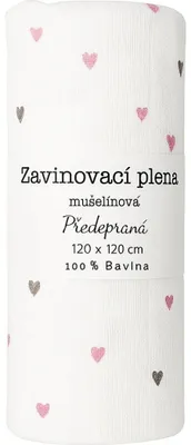 Immagine prodotto di Pannolino a fascia 120x120 cm Cuori viola (confezione da 1)