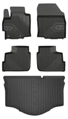 Produktbild von Gummimatten + Kofferraumwanne für Mitsubishi Space Star 2013-2024 (Schrägheck, unterer Ladeboden) – Schwarz, passgenau – Wielganizator