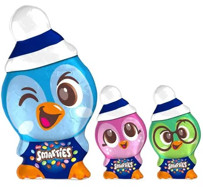 Produktbild von Smarties Pinguin Pinguin Hohlfigur gefüllt mit Mini Schokolinsen 85g