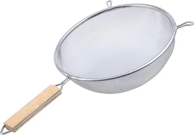 Produktbild von Edelstahl-Maschensieb mit Holzgriff, feinmaschiger Filterlöffel, Drahtsieb, Sieb, Metallsieb, Schaumlöffel, Küchenbedarf