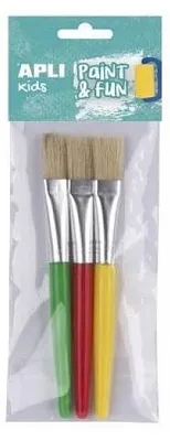Imagen del producto de APLI Kids 17461, Juego de pinceles, Pincel plano, Sintético