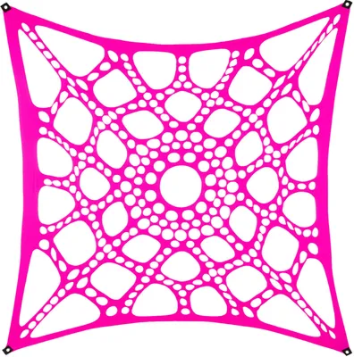Produktbild von PSYWORK Schwarzlicht Segel Elasthan "Neon Spiderweb" Fuchsia, 3x3m