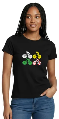 Produktbild von Spreadshirt Wertungsfarben Fahrradsport Frauen T-Shirt, S, Schwarz