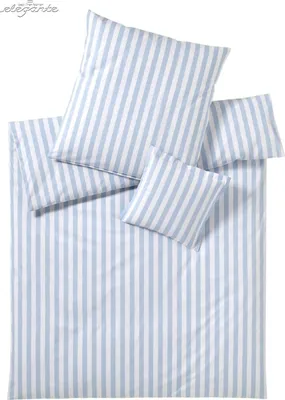 Produktbild von elegante Perkal Bettwäsche Gestreift Lido Hellblau 200x220 cm + 80x80 xm