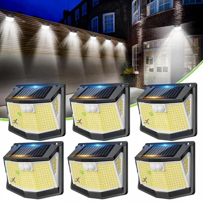 Solar-Außenleuchte, 248 LEDs, Bewegungsmelder, 3 Modi, IP65, 6 St.
