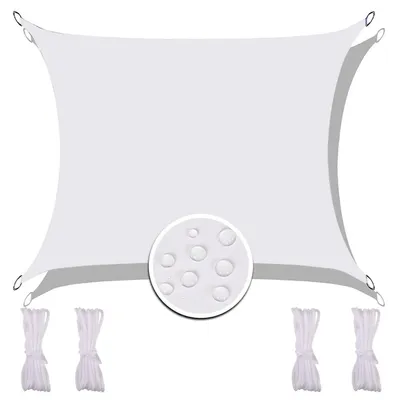 Immagine prodotto di Tenda da sole rettangolare, impermeabile, 3,6 x 3,6 metri, colore bianco