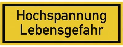 Produktbild von Dreifke® Schild Hochspannung Lebensgefahr, Textschild, Kunststoff, 210x74 mm