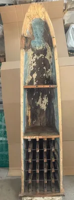 Produktbild von Casa Padrino Vintage Stil Weinschrank in Kanuform H. 220 cm - Bar Möbel