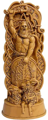 Nordische Götterfiguren Odin, Loki, Thor, Kunstharz, 22,5 cm