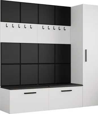 Produktbild von Masseno Garderobe-Set MODULO 201,2/204/40 cm Modern Garderobenschrank Weiß