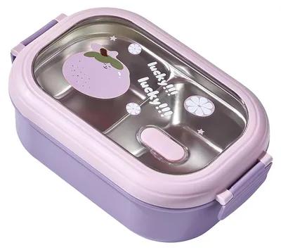 Produktbild von Lunchbox, robuste Edelstahl-Lunchbox, sicher und tragbar fürs Büro (lila)