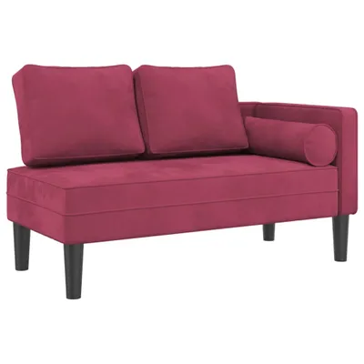 Immagine prodotto di Chaise Lounge con Cuscini Rosso Vino in Velluto