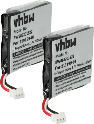 Produktbild von vhbw 2x Akku kompatibel mit Plantronics Savi W8220, 8220 Wireless Headset Kopfhörer (650 mAh, 3,7 V, Li-Polymer)