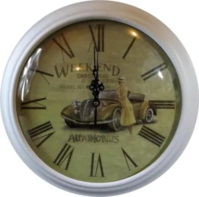 Productafbeelding van Wandklok in een witte fotolijst, 34 cm