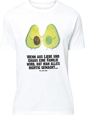 Produktbild von Mr. & Mrs. Panda Tshirt Avocado Pärchen - Weiß - Geschenk, Baumwoll T-Shirt, Geburt, S, Babyshower, Jersey-Shirt, Familie, Liebe, Lustiges