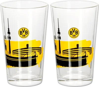 Produktbild von Borussia Dortmund BVB Wasserglas Skyline 2 Stück