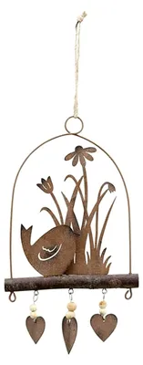 Produktbild von MACOSA Dekohänger Metall Rost Vogel Frühling Frühlingsdeko Hängedekoration Gartendeko Rostdeko Dekoration Garten Deko rostig Metallvogel