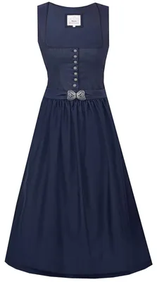 Produktbild von MarJo Dirndl KITZINGEN Nachblau mit eingewebten Mustern, 75 cm Rocklänge