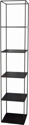 Zdjęcie produktu dla Casa Padrino luksusowa metalowa szafka z półkami czarna 40 x 40 x h. 200 cm - Szafka do salonu - Regał - Luksusowe meble