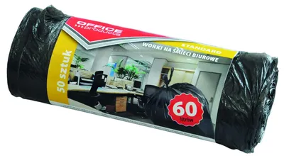 Immagine prodotto di PRODOTTI PER UFFICIO Fodere per bidoni, standard (HDPE), 60 litri, 50 pezzi, nero