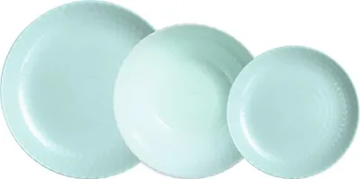 Image de SERVICE DE TABLE 6 personnes 18 pcs. SET Vaisselle Service combiné en verre Turquoise
